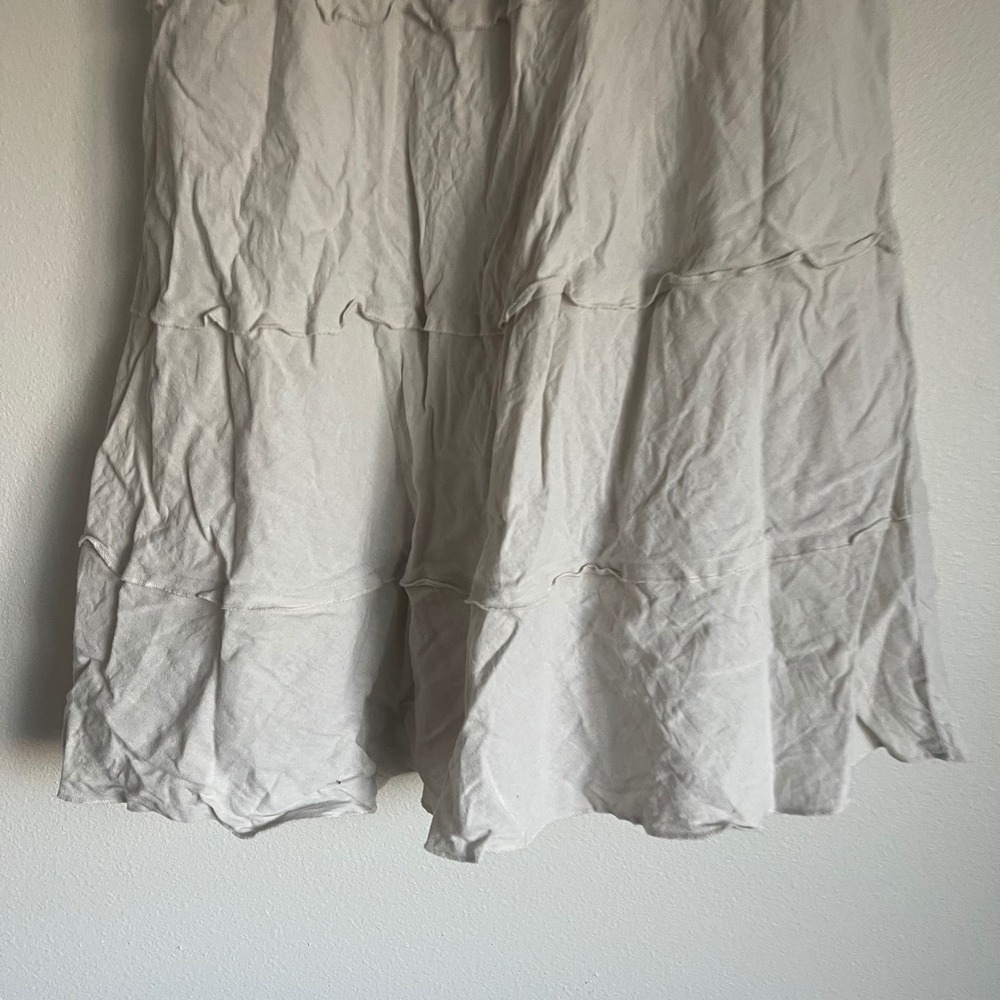 Vintage Christopher and‎ Banks Tiered Beige Linen Midi Skirt Size 8 - Picture 10 of 12